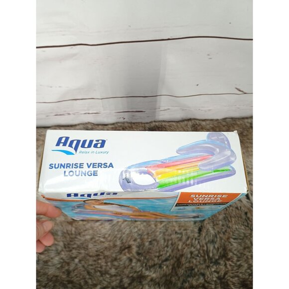 Aqua Pool Lounge Extra Long 70in Comfortable Headrest Soft Cool Weave Fabric - Picture 7 of 8